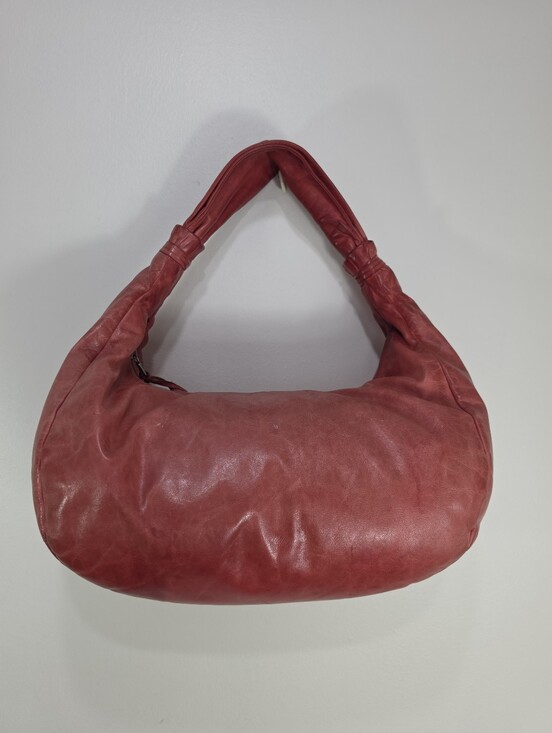 M0851 Handbags - M0851 Classic Red Leather Hobo Shoulder Bag